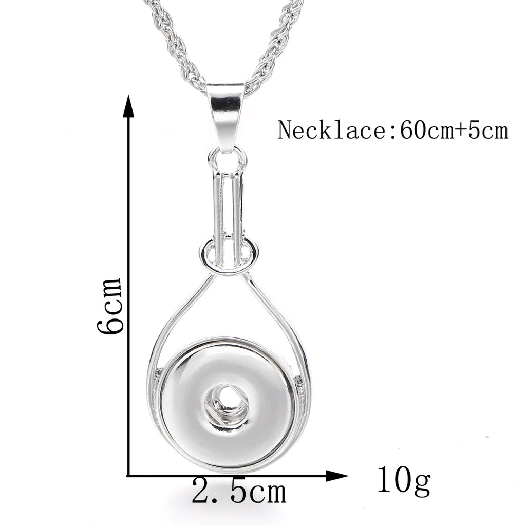 18mm Teardrop Snap Charm Necklace | Minimalist Pendant