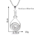 18mm Teardrop Snap Charm Necklace | Minimalist Pendant