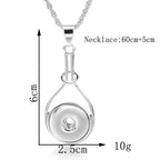 18mm Teardrop Snap Charm Necklace | Minimalist Pendant