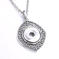 18mm Vintage Diamond Snap Charm Necklace | Ornate Frame Pendant