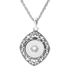 18mm Vintage Diamond Snap Charm Necklace | Ornate Frame Pendant