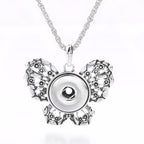 18mm Vintage Ornamental Snap Charm Necklace | Decorative Interchangeable Pendant