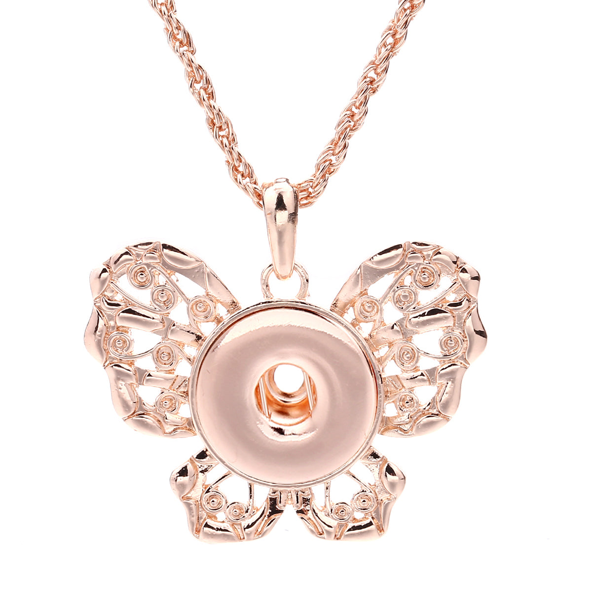 18mm Vintage Ornamental Snap Charm Necklace | Decorative Interchangeable Pendant