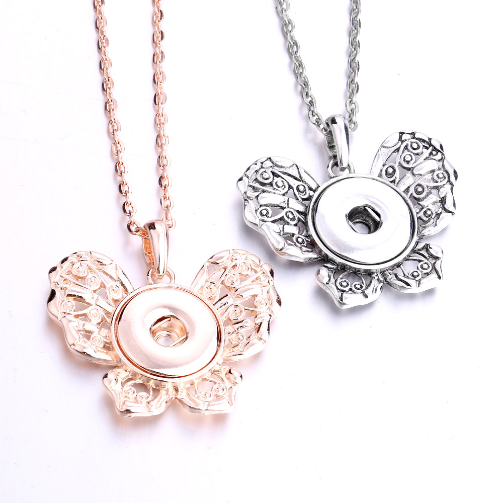 18mm Vintage Ornamental Snap Charm Necklace | Decorative Interchangeable Pendant