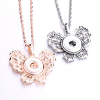 18mm Vintage Ornamental Snap Charm Necklace | Decorative Interchangeable Pendant