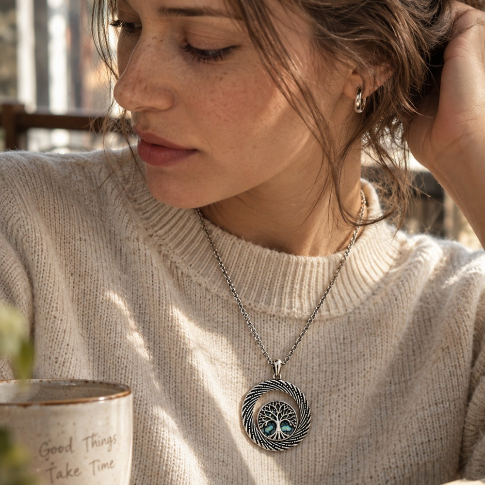 18mm Swirl Snap Charm Necklace | Interchangeable Spiral Pendant