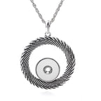 18mm Swirl Snap Charm Necklace | Interchangeable Spiral Pendant