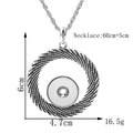 18mm Swirl Snap Charm Necklace | Interchangeable Spiral Pendant