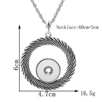 18mm Swirl Snap Charm Necklace | Interchangeable Spiral Pendant