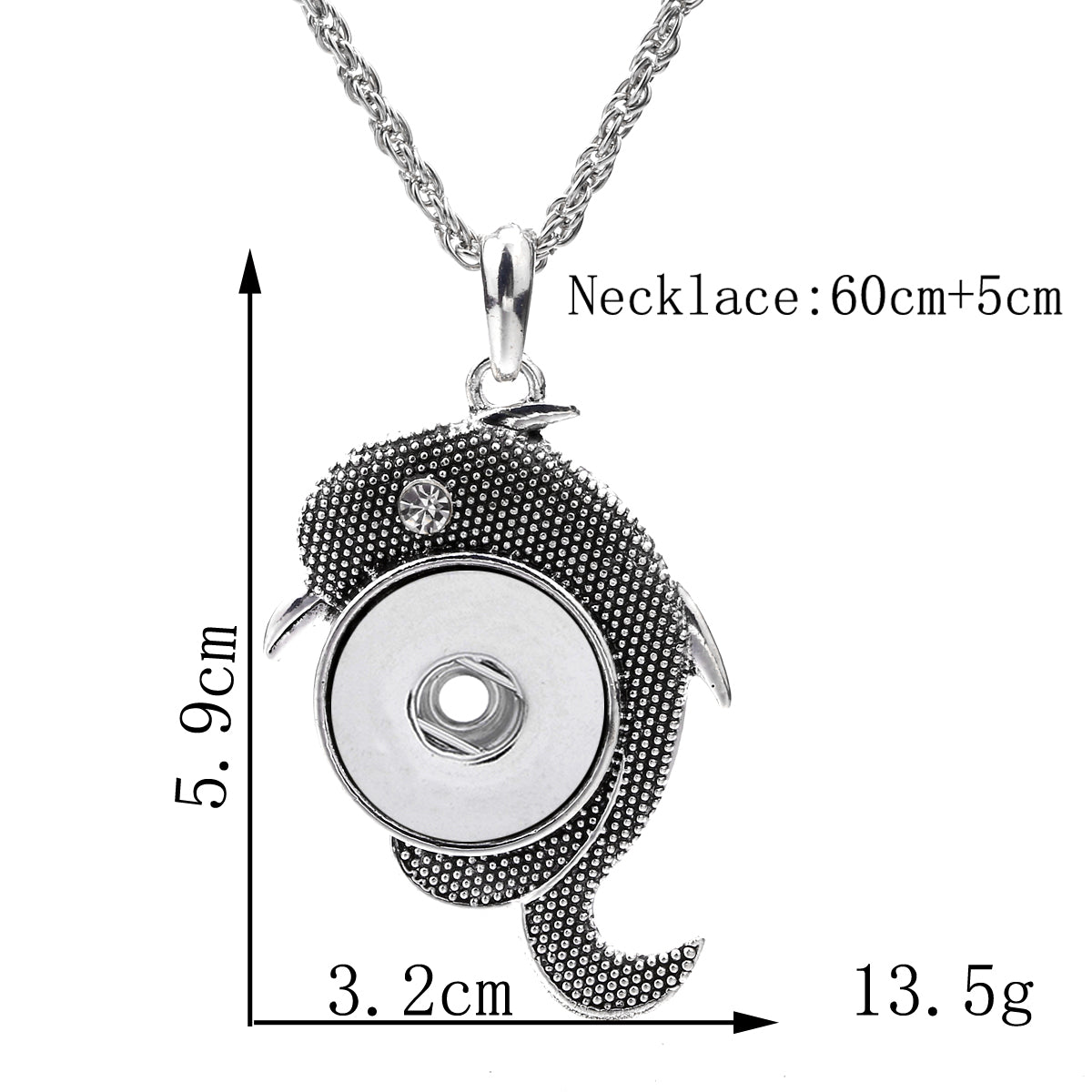 18mm Dolphin Snap Charm | Interchangeable Necklace Pendant
