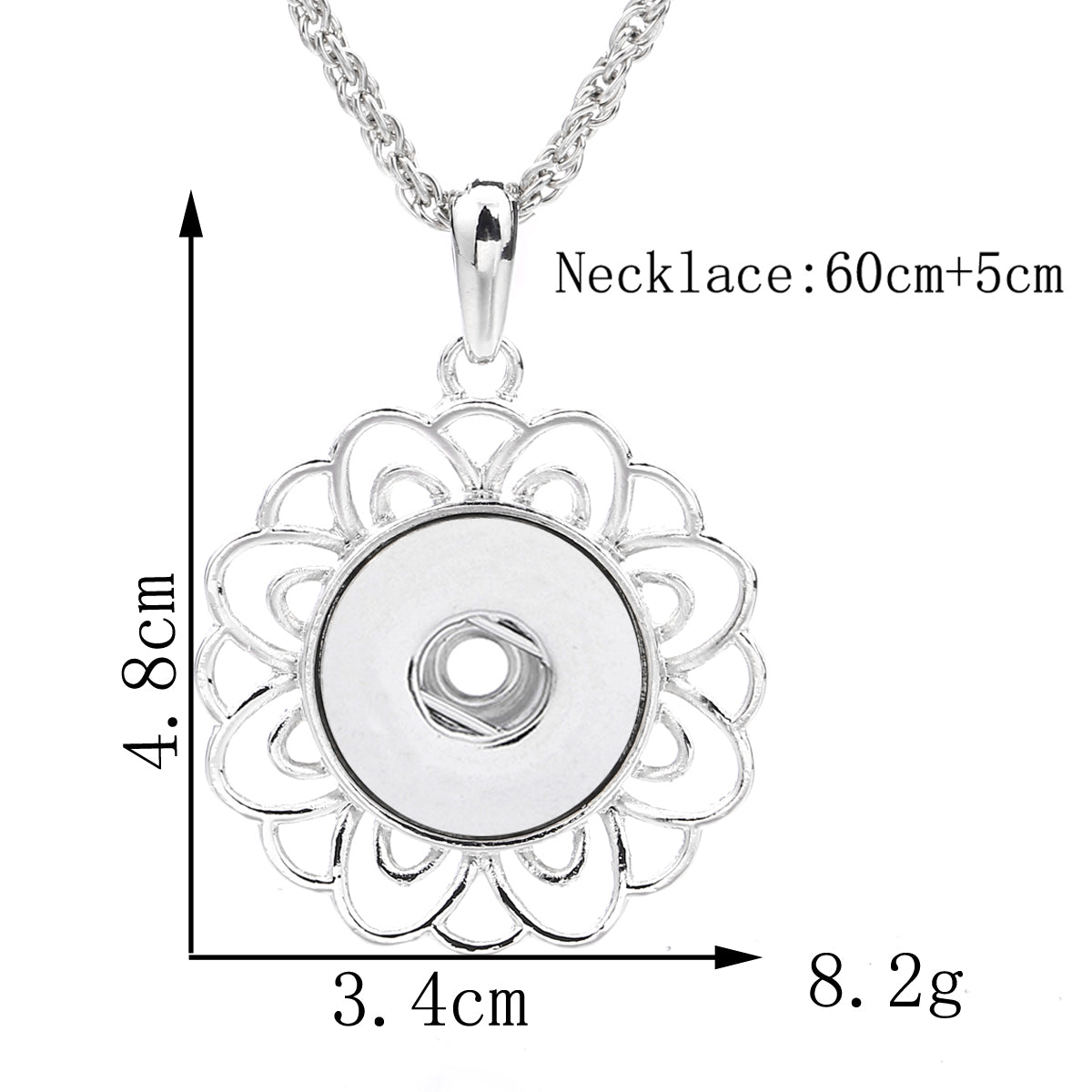 18mm Layered Blossom Snap Charm | Interchangeable Pendant