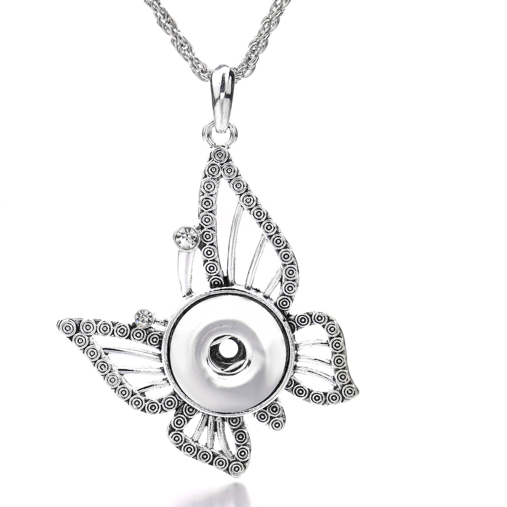 18mm Butterfly Snap Charm | Interchangeable Rhinestone Jewelry Pendant