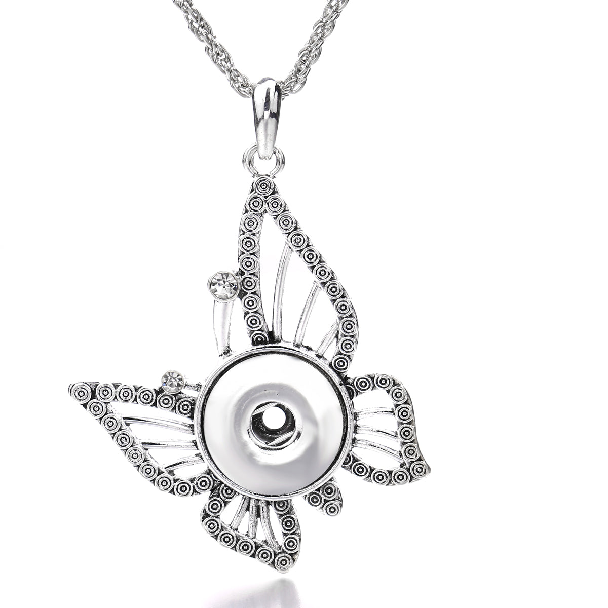 18mm Butterfly Snap Charm | Interchangeable Rhinestone Jewelry Pendant