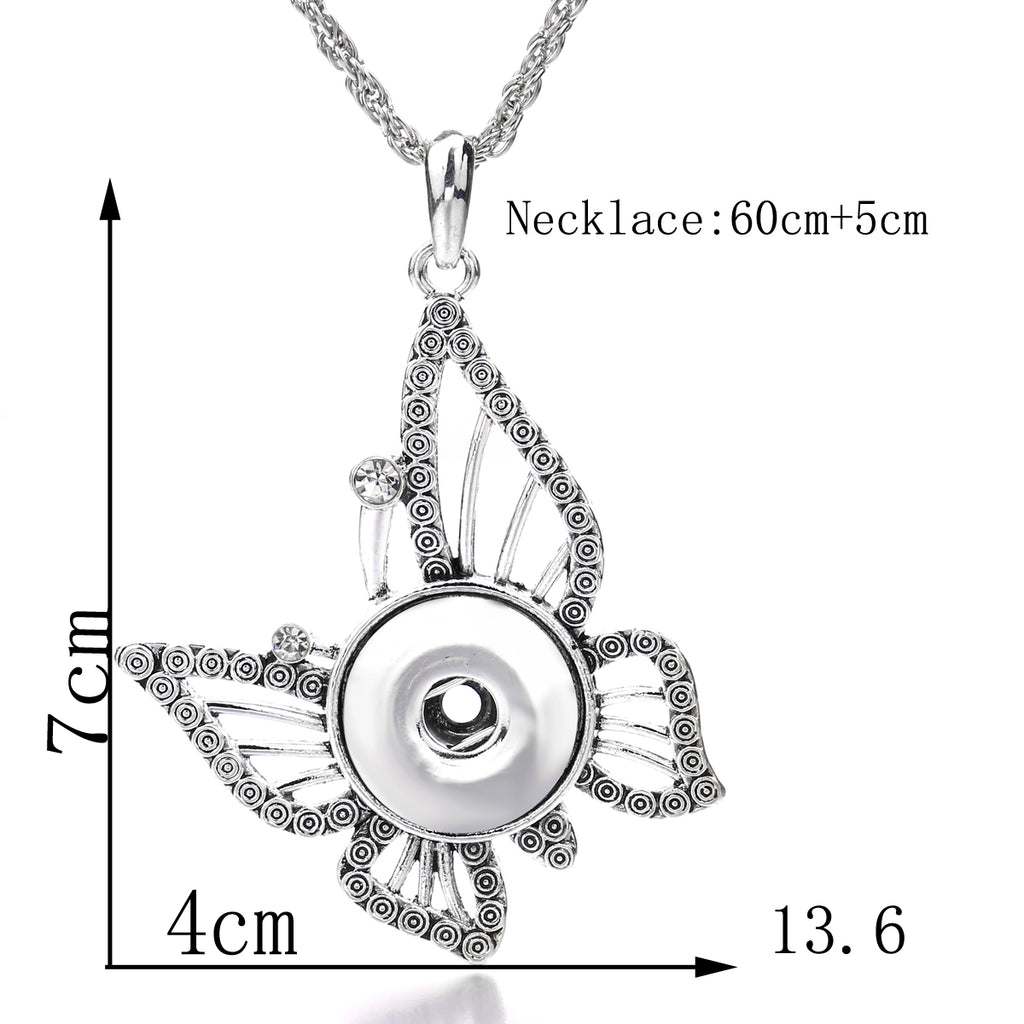18mm Butterfly Snap Charm | Interchangeable Rhinestone Jewelry Pendant