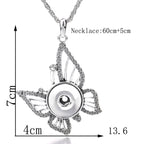 18mm Butterfly Snap Charm | Interchangeable Rhinestone Jewelry Pendant