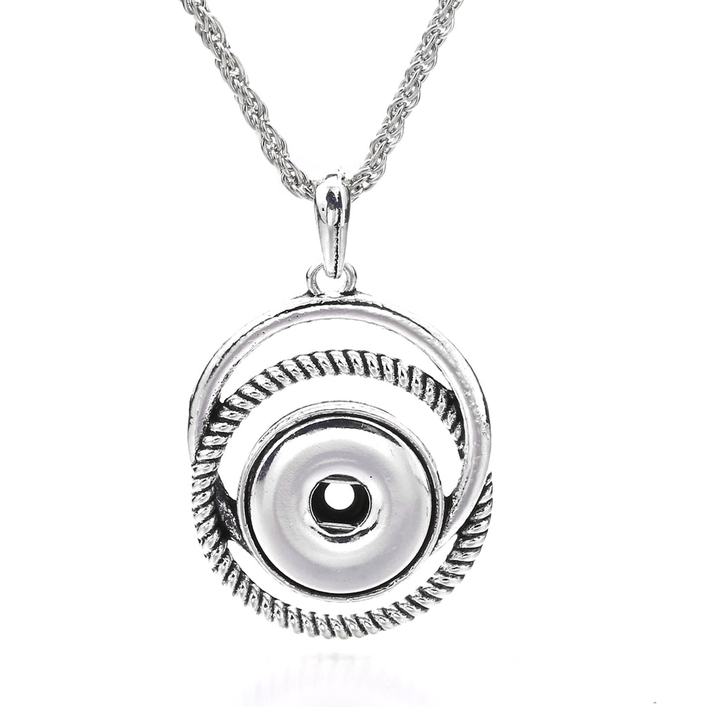 18mm Swirl Circle Snap Charm | Interchangeable Jewelry Pendant