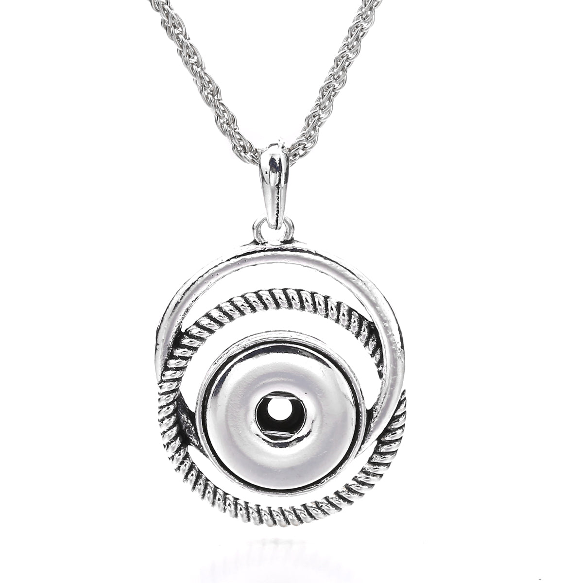 18mm Swirl Circle Snap Charm | Interchangeable Jewelry Pendant