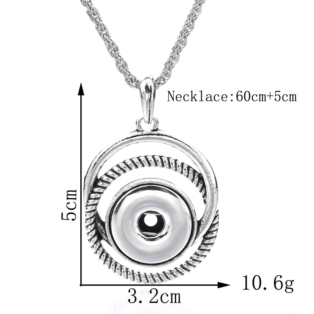 18mm Swirl Circle Snap Charm | Interchangeable Jewelry Pendant
