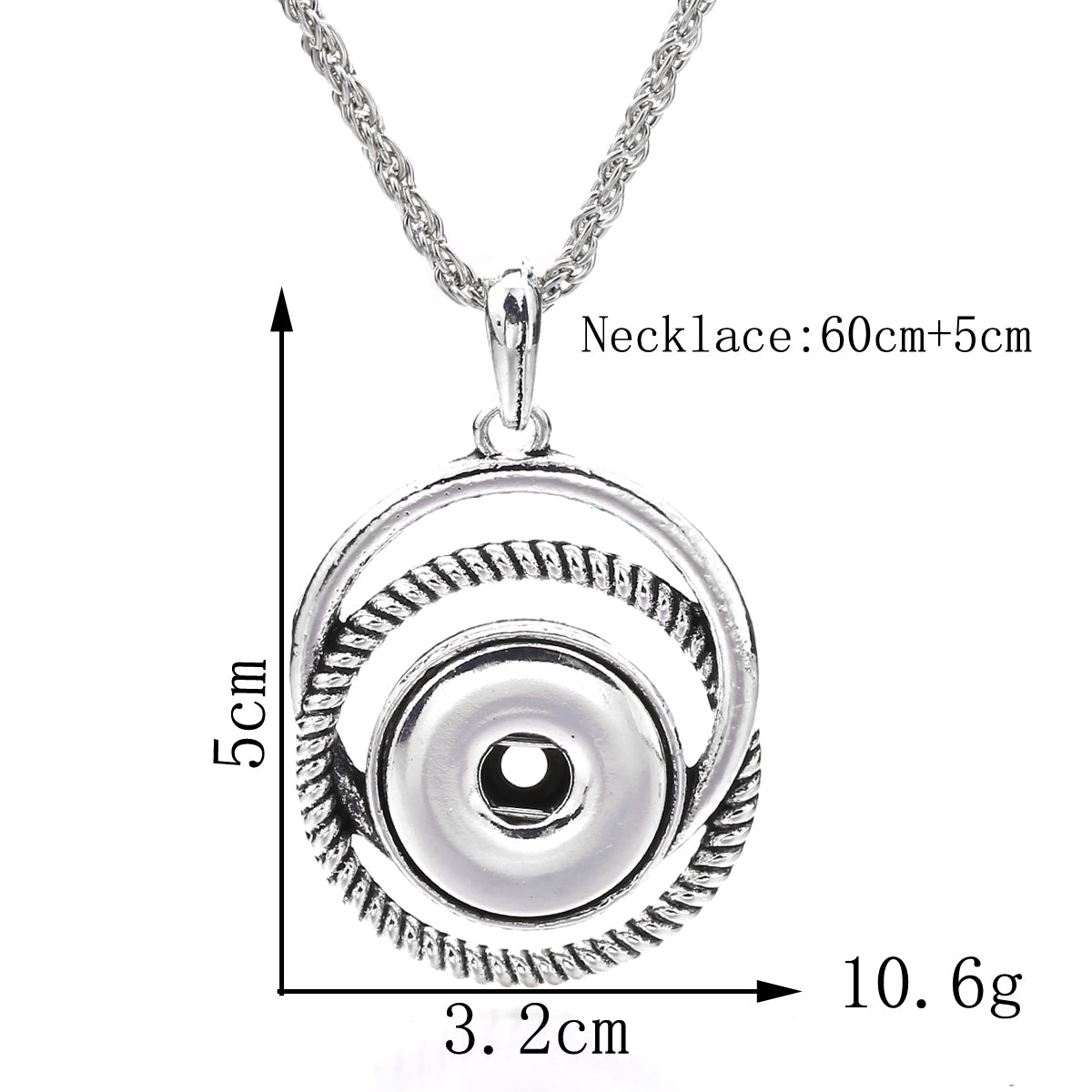 18mm Swirl Circle Snap Charm | Interchangeable Jewelry Pendant