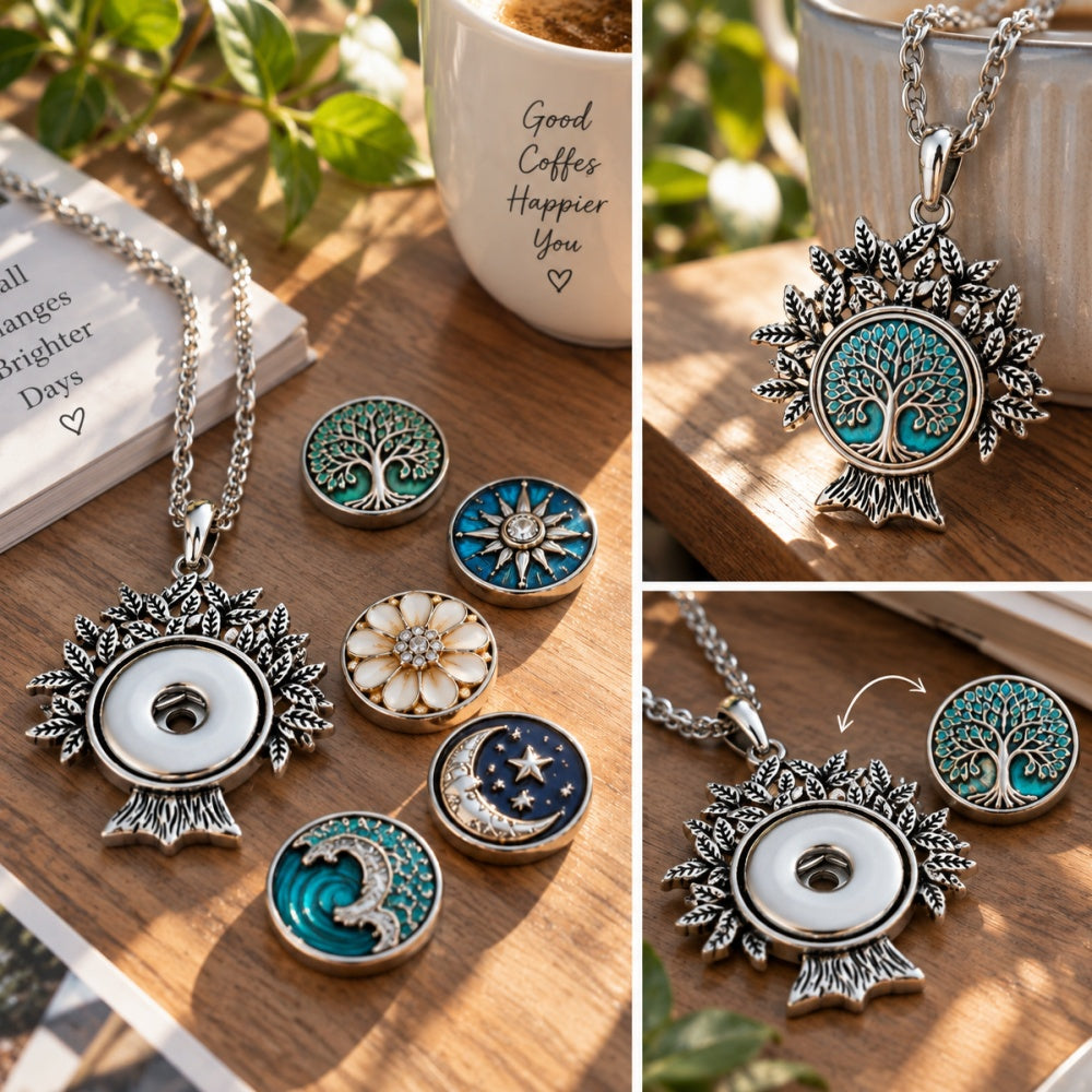 18mm Botanical Branch Snap Charm | Interchangeable Jewelry Pendant