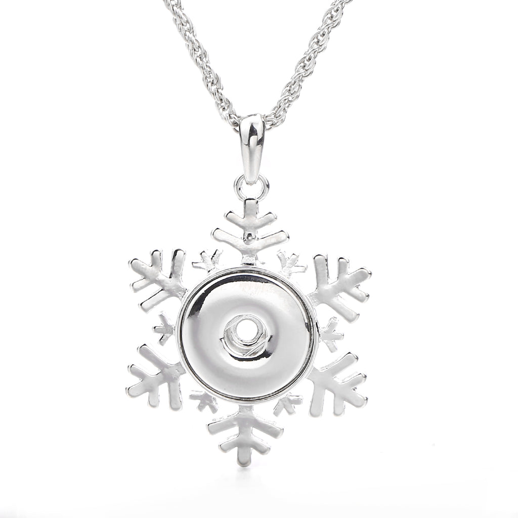 18mm Crystal Snowflake Snap Charm | Interchangeable Winter Jewelry