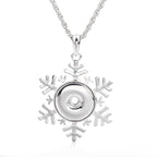 18mm Crystal Snowflake Snap Charm | Interchangeable Winter Jewelry