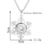 18mm Crystal Snowflake Snap Charm | Interchangeable Winter Jewelry