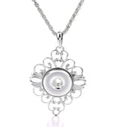 18mm Ornate Filigree Snap Charm Necklace | Vintage Statement Pendant