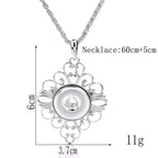 18mm Ornate Filigree Snap Charm Necklace | Vintage Statement Pendant