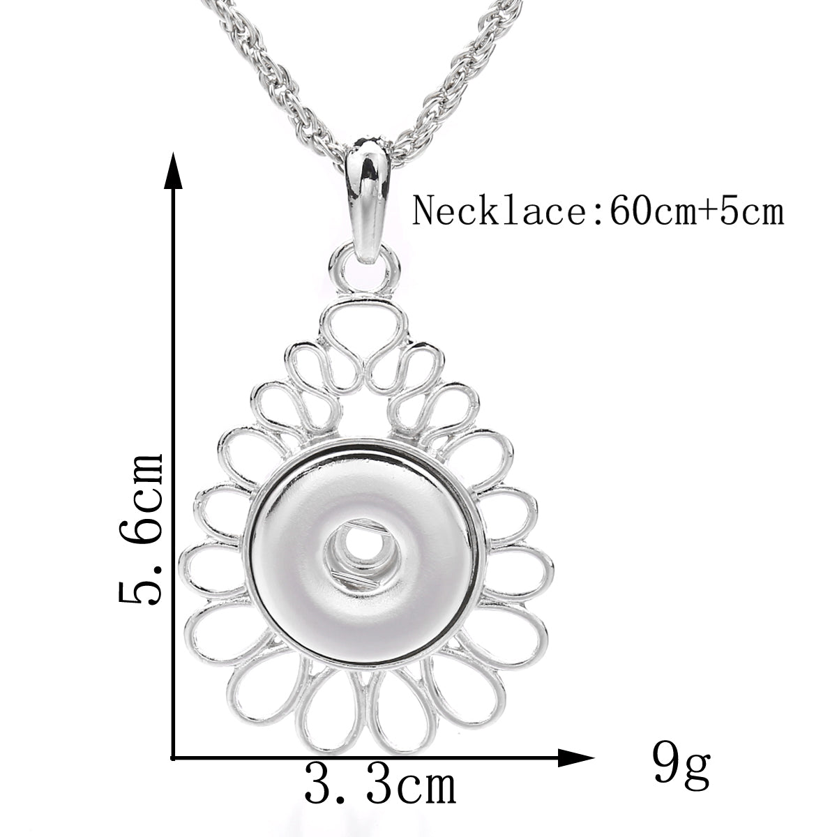 18mm Teardrop Petal Snap Charm | Interchangeable Flower Necklace