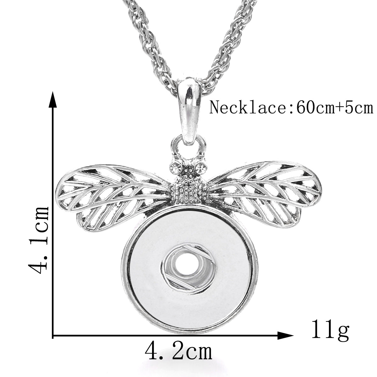 18mm Dragonfly Wing Snap Charm | Interchangeable Jewelry Necklace