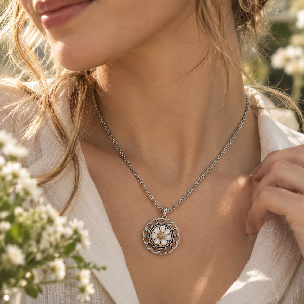 18mm Layered Petal Snap Charm | Interchangeable Flower Necklace