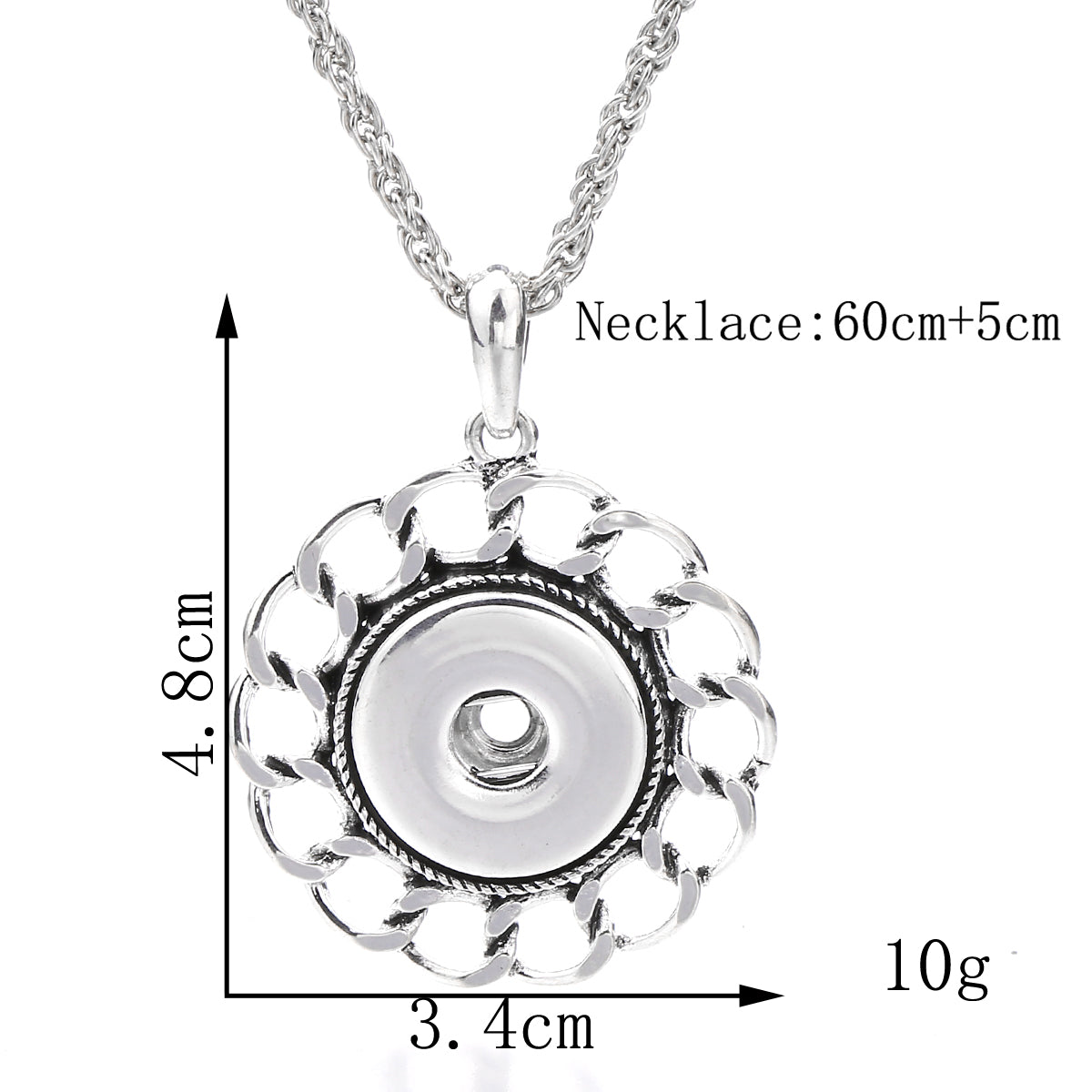 18mm Layered Petal Snap Charm | Interchangeable Flower Necklace
