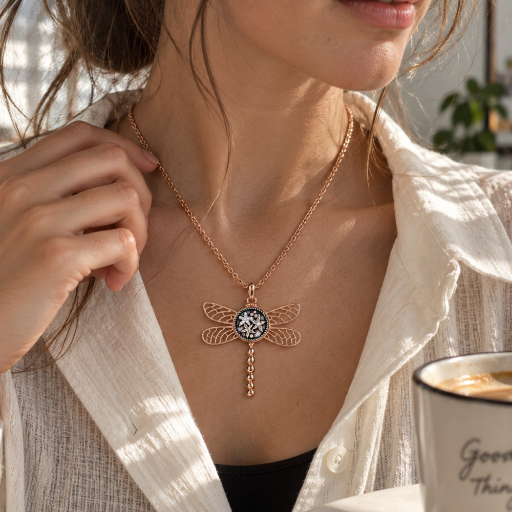 18mm Dragonfly Dangle Snap Charm | Interchangeable Necklace Charm