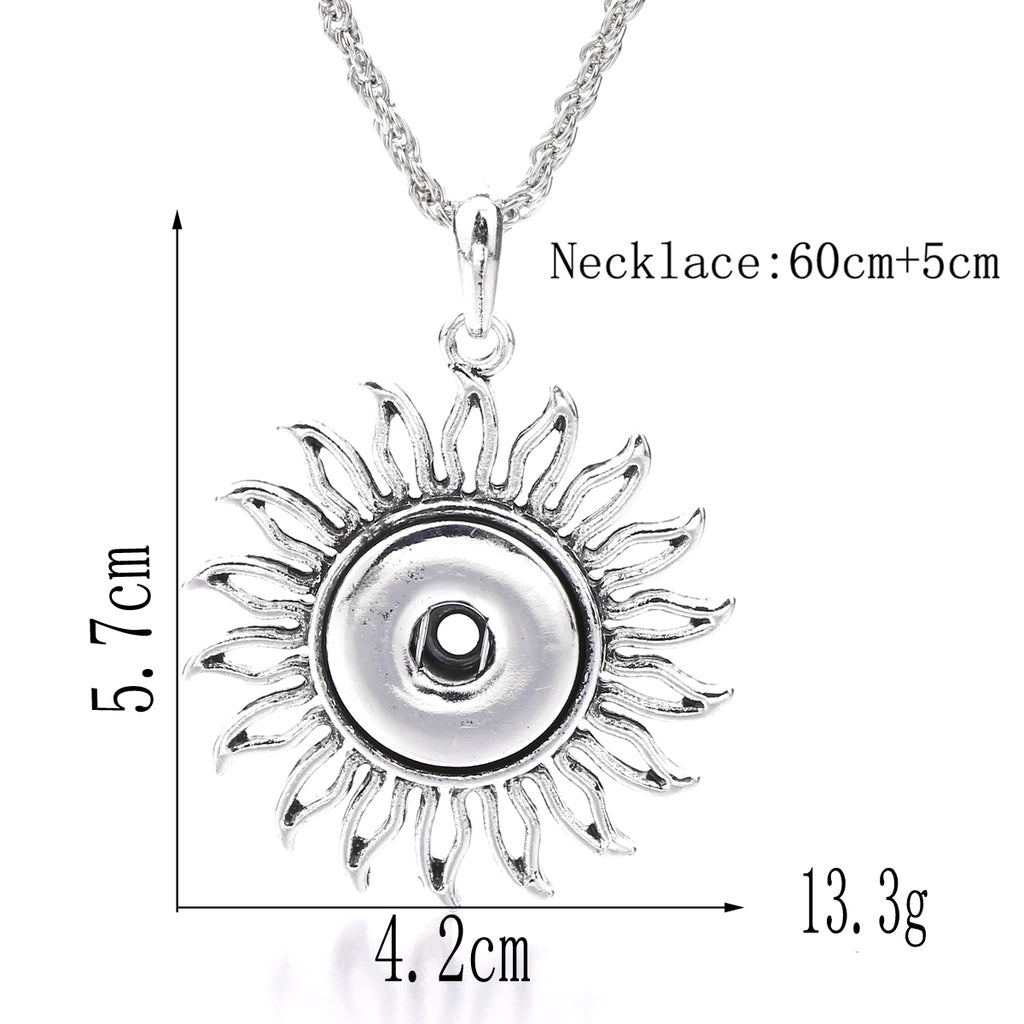 18mm Vintage Sunburst Charm | Snap-On Necklace Pendant