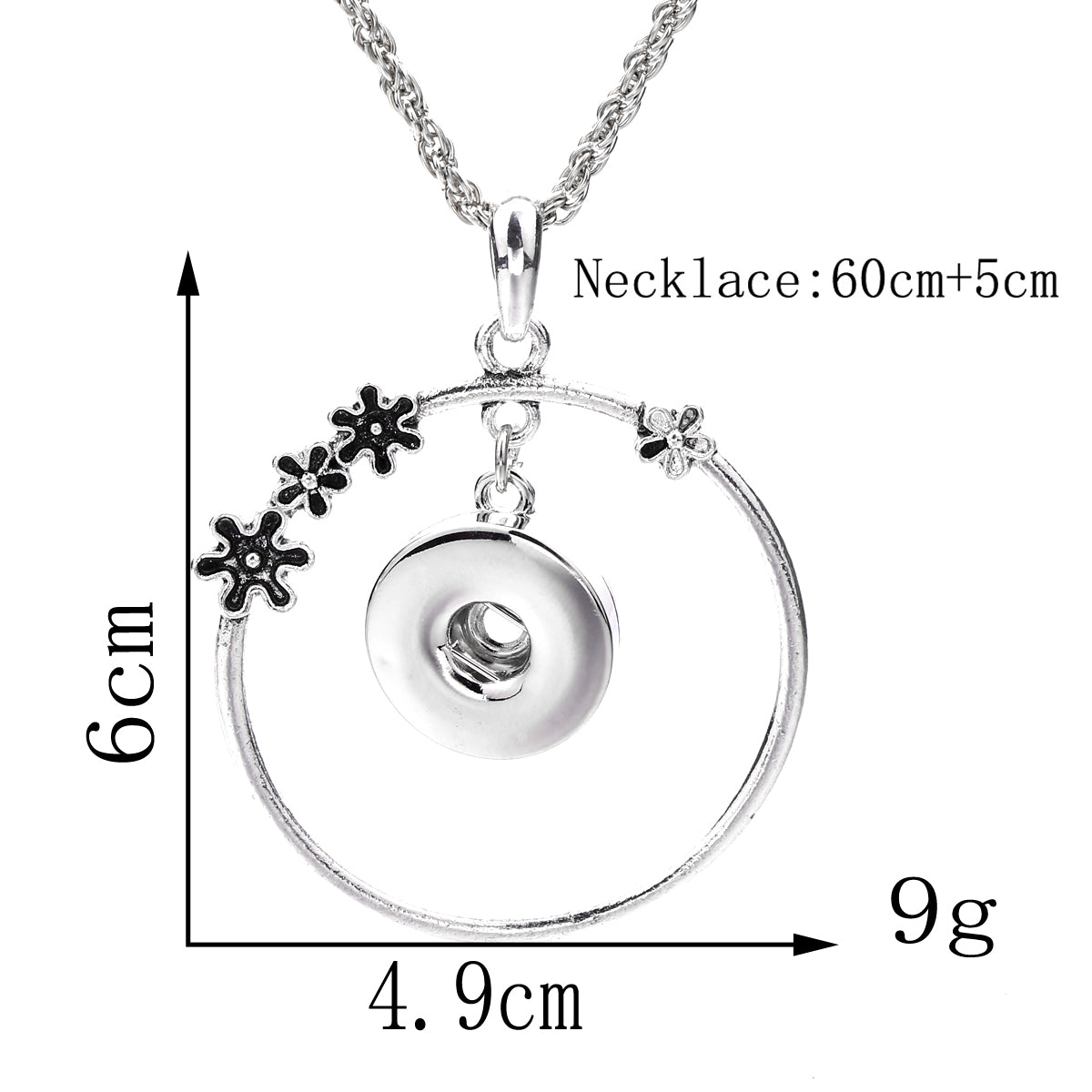18mm Floral Halo Snap Charm | DIY Interchangeable Jewelry