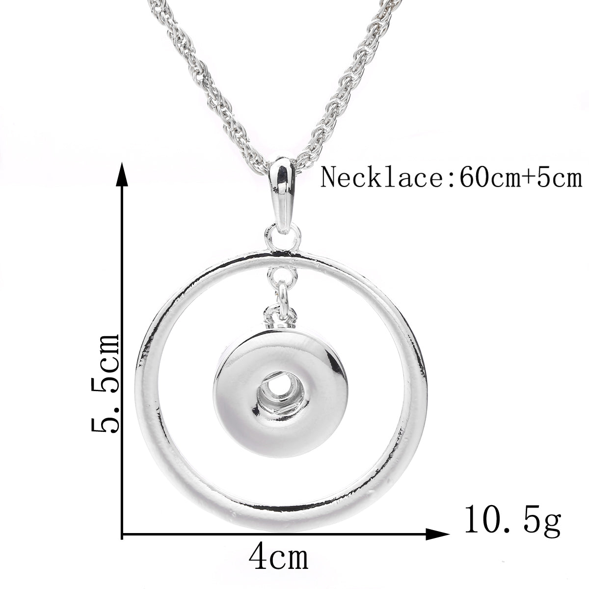 18mm Floating Circle Snap Charm | Interchangeable Pendant