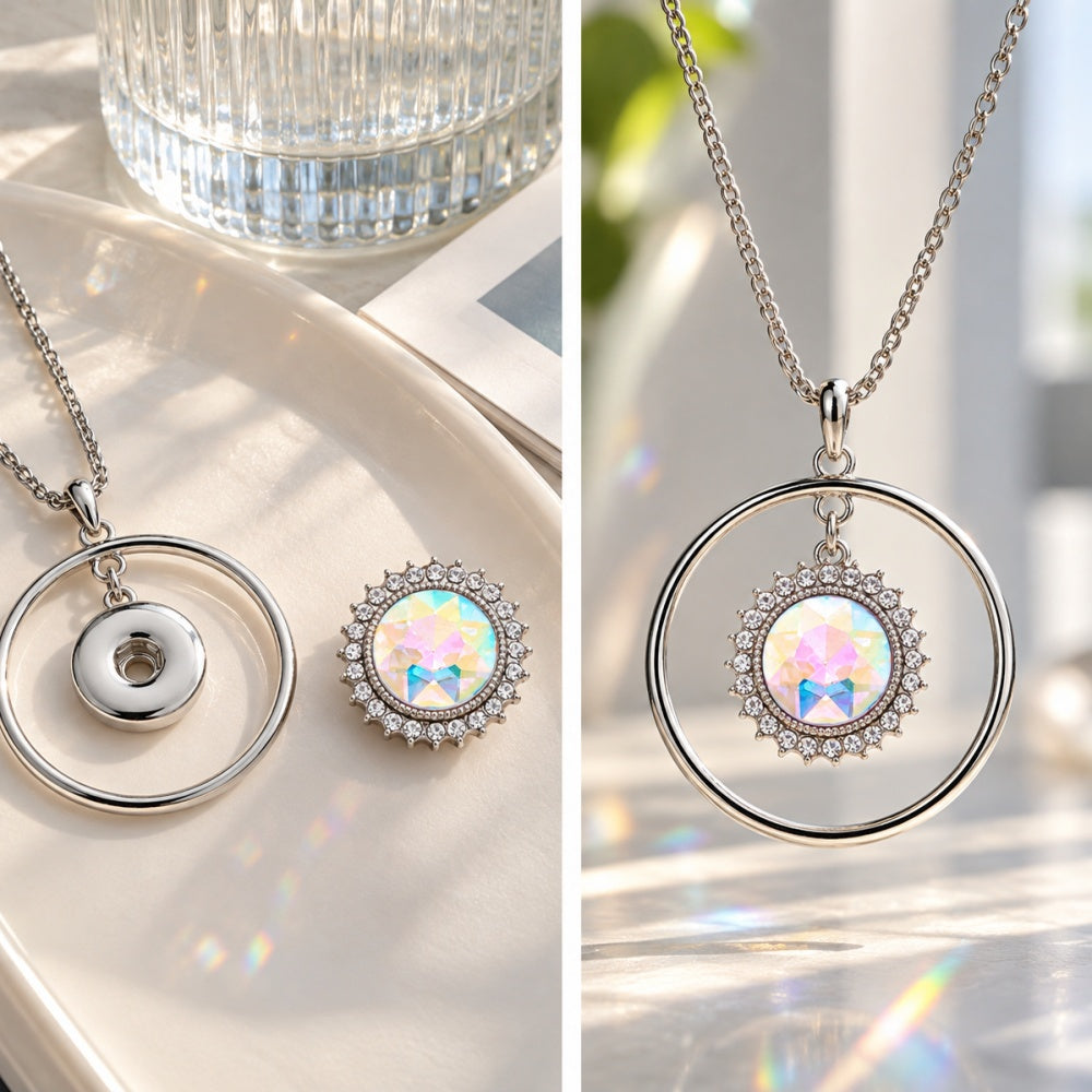 18mm Floating Circle Snap Charm | Interchangeable Pendant