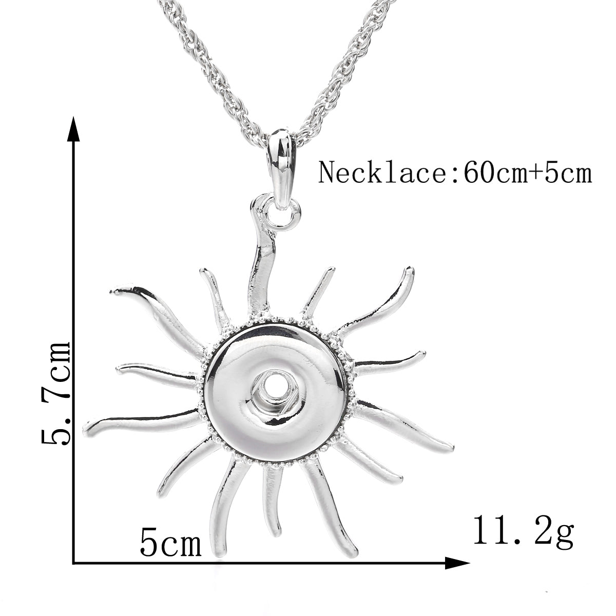 18mm Radiant Sun Snap Charm | Interchangeable Pendant