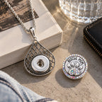 18mm Teardrop Filigree Snap Charm | Interchangeable Pendant