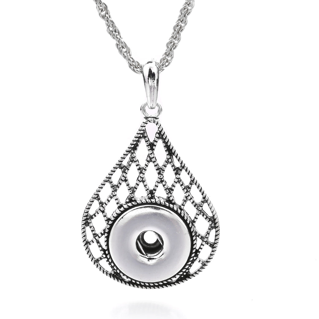 18mm Teardrop Filigree Snap Charm | Interchangeable Pendant