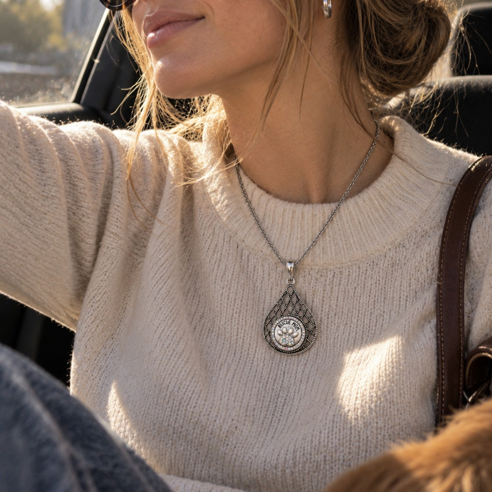 18mm Teardrop Filigree Snap Charm | Interchangeable Pendant