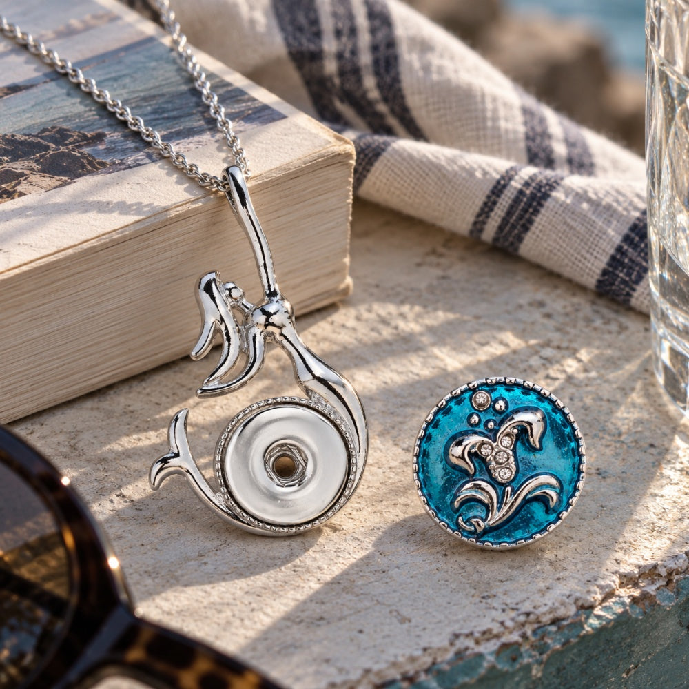 18mm Mermaid Snap Charm | Interchangeable Ocean Jewelry