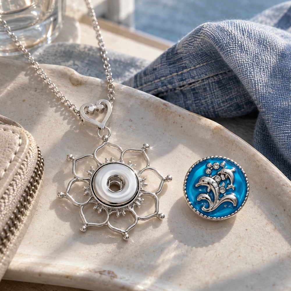 18mm Ornate Bloom Snap Charm | Interchangeable Jewelry