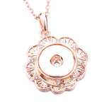 18mm Rhinestone Hollow Flower Snap Charm