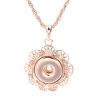 18mm Rhinestone Hollow Flower Snap Charm