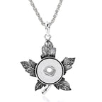18mm Vintage Silver Leaf Interchangeable Snap Necklace