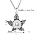 18mm Vintage Silver Leaf Interchangeable Snap Necklace