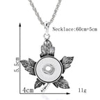 18mm Vintage Silver Leaf Interchangeable Snap Necklace