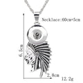 18mm Vintage Silver Tribal Warrior Interchangeable Snap Necklace